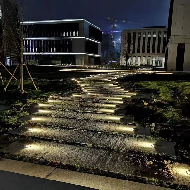 Flat Thin Led Underground Lights Garden Buildings 12V 1W Stairs Step Outdoor Deck Terrace Ground Spot Waterproof Side Lamp IP67