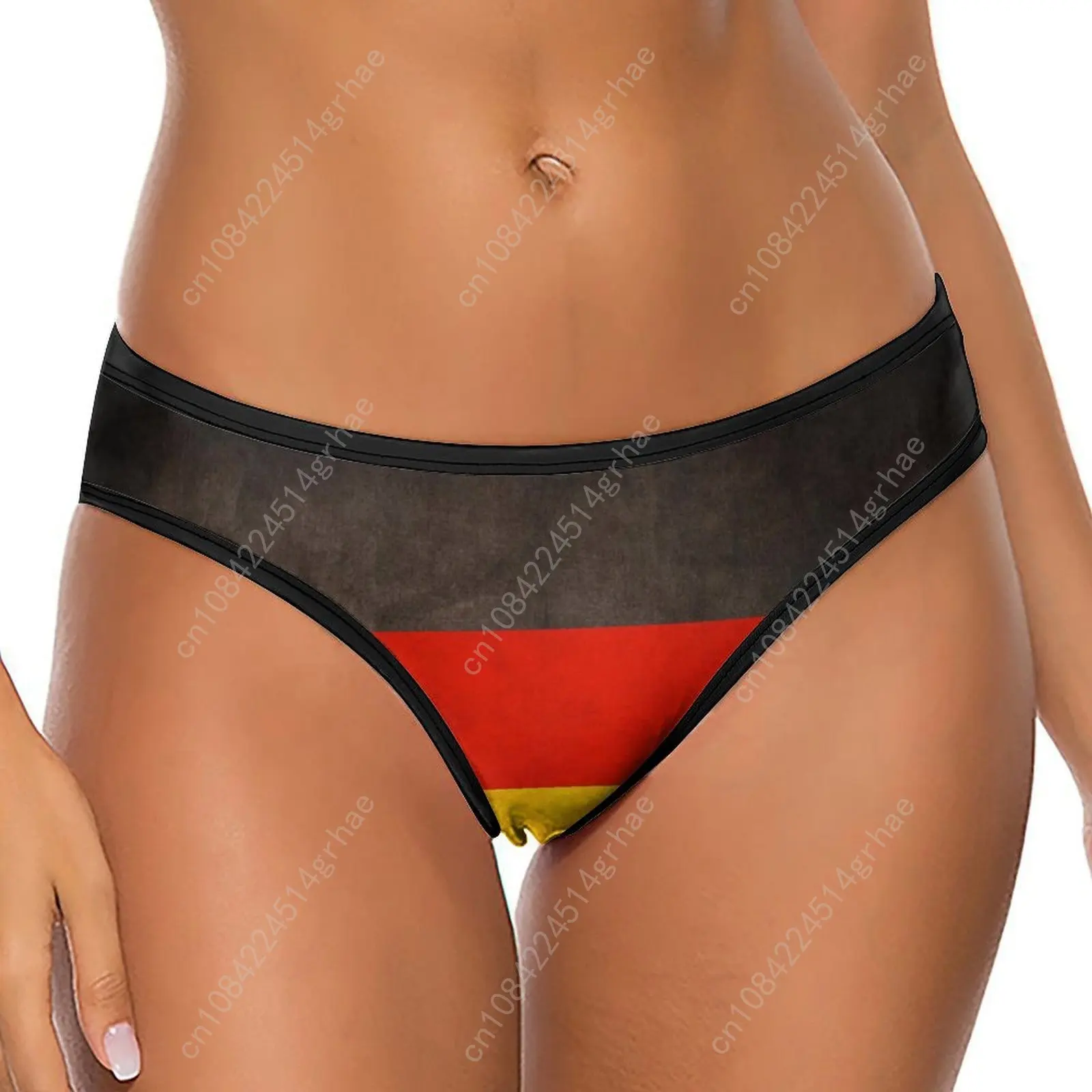 Germany Flag Customized Ice Silk Thong Panties Women's Briefs Soft Comfortable Sizes S-2XL Suitable Wear and All Seasons