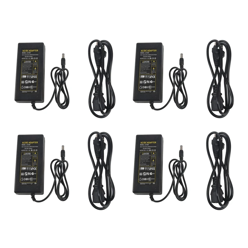 

4X12V 5A 60W адаптер питания для фотолампы RGB SMD 3528 5050