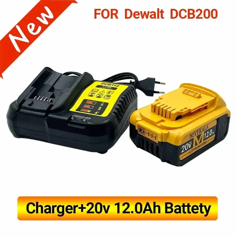 Bateria para ferramenta elétrica Dewalt, 100% original, 12000mAh, 20V, 18.0Ah, DCB206, DCB205, DCB200, novo