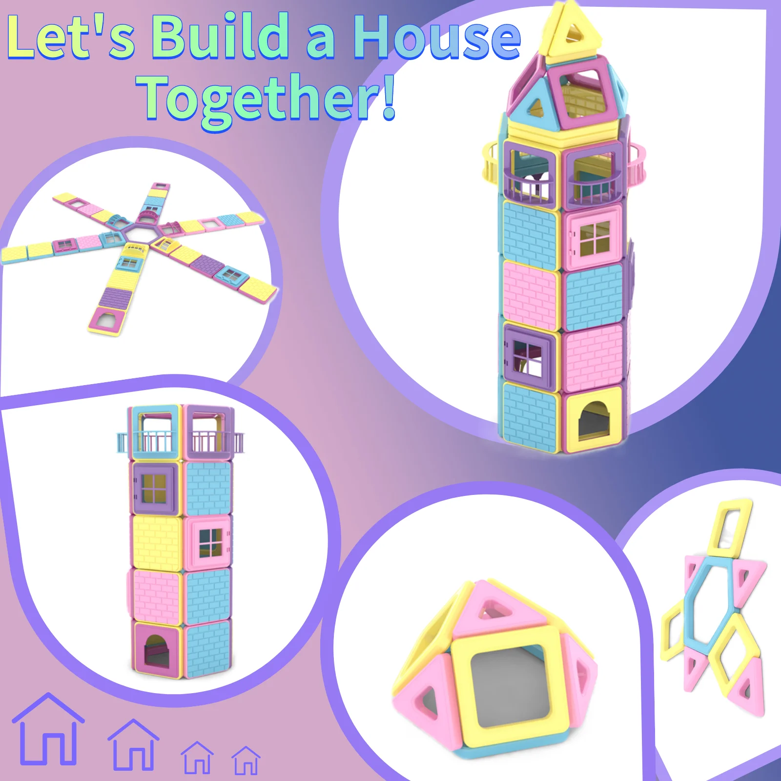 Juguetes de bloques de construcción magnéticos de 152 piezas adecuados para niños y niñas de 3 años más, bloques de construcción magnéticos, regalos de cumpleaños.