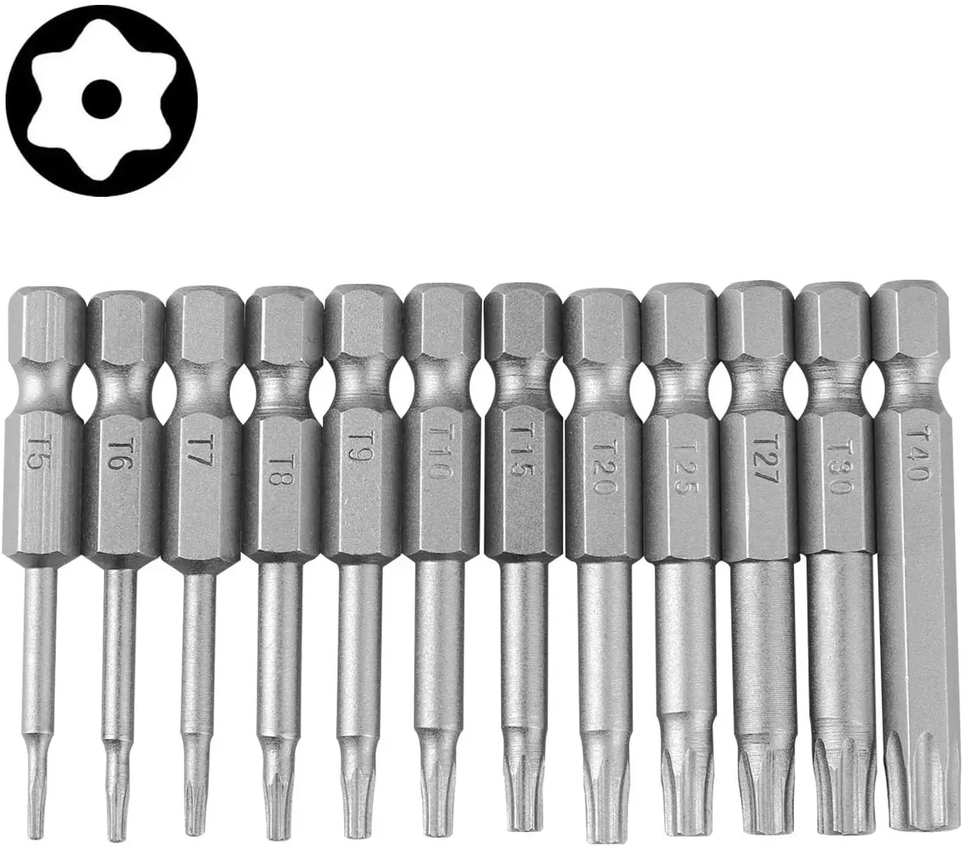 1/4" Hex Bits Driver Tamper Proof Security Drill Magnetic Bit Set Torx Screwdriver Flat Head  50/100/150mm