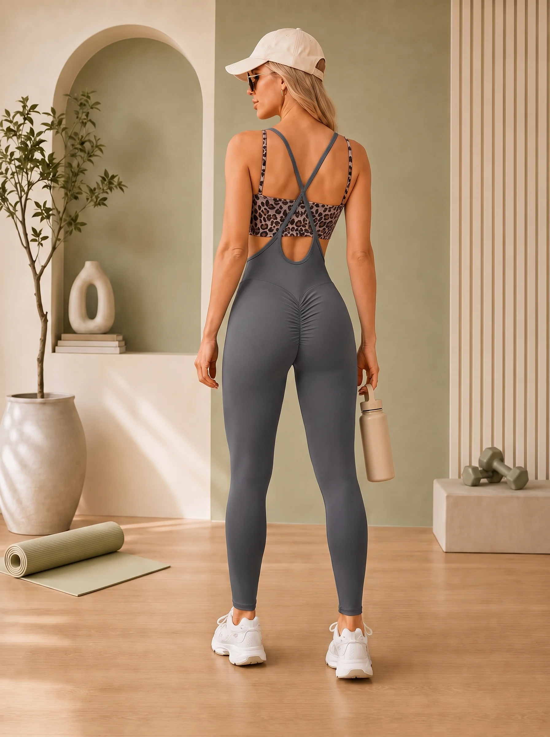 Women's Yoga Jumpsuit Vela Open-Back — High Waist