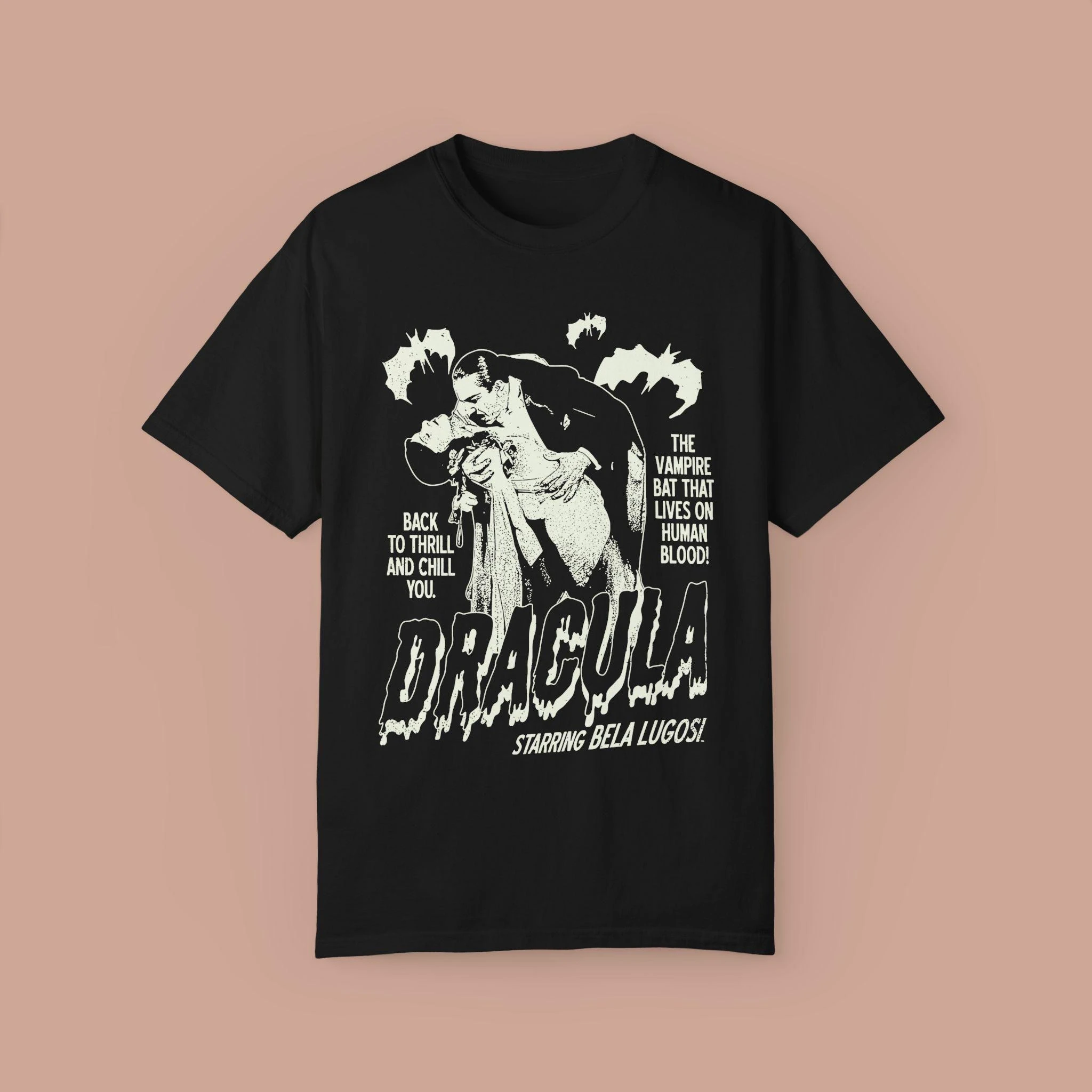 Retro Dracula Vampire Pattern T-shirt - Classic Horror Halloween T-shirt Ladies' Casual T-shirt