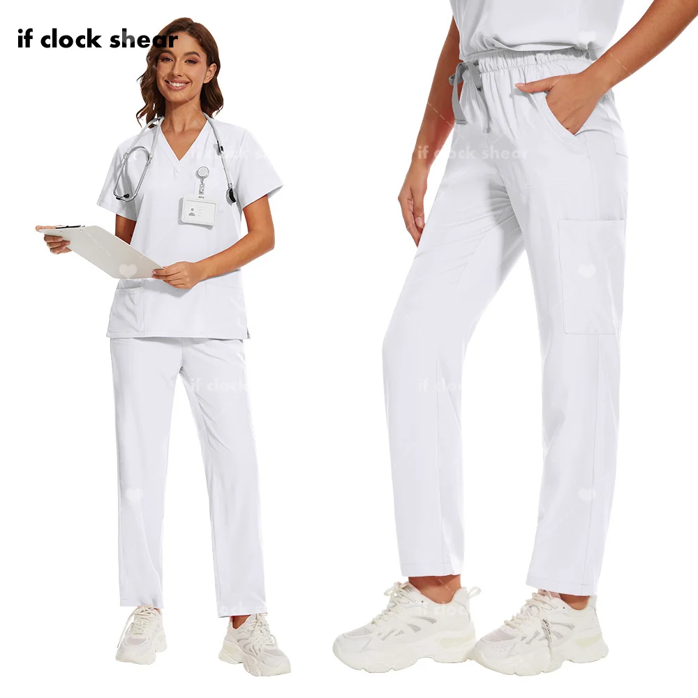 

Beauty Salon Work Clothes Women Operating Room Hand Washing Suit Short Sleeved Doctor Scrub Sets Medical Surgical Uniforms Women