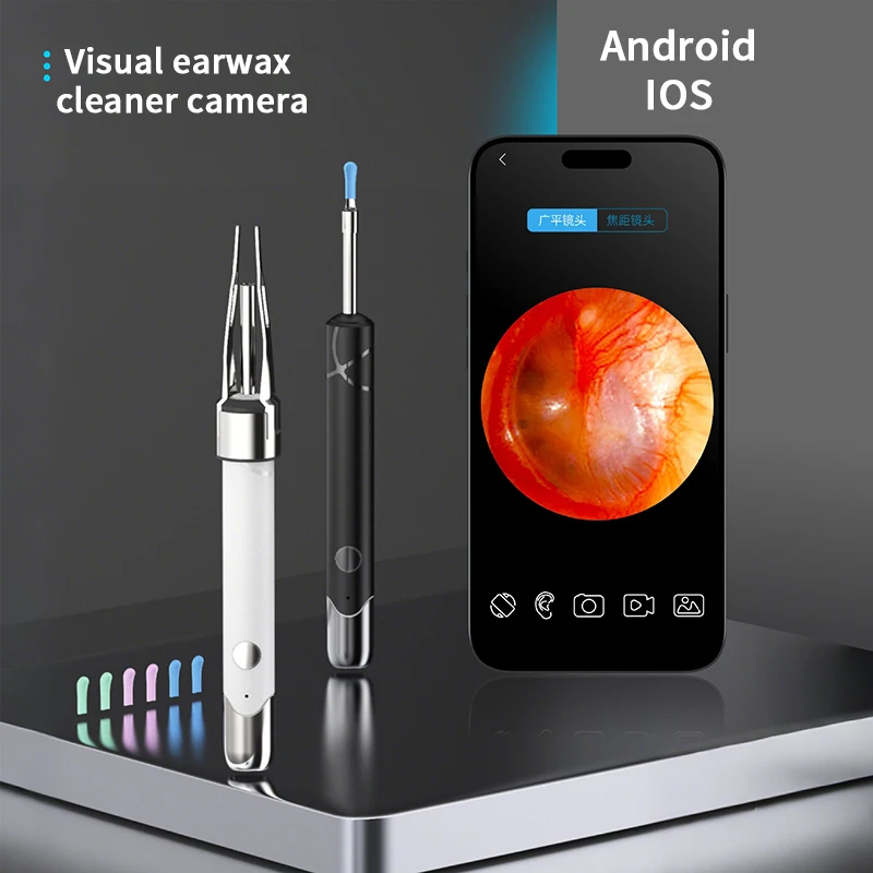 Dodosee 2300P HD Visual Ear Cleaner con fotocamera Strumento per la rimozione del cerume con pinzette Otoscopio Ear Pick Rimuovi lo sporco dell'orecchio Assistenza sanitaria