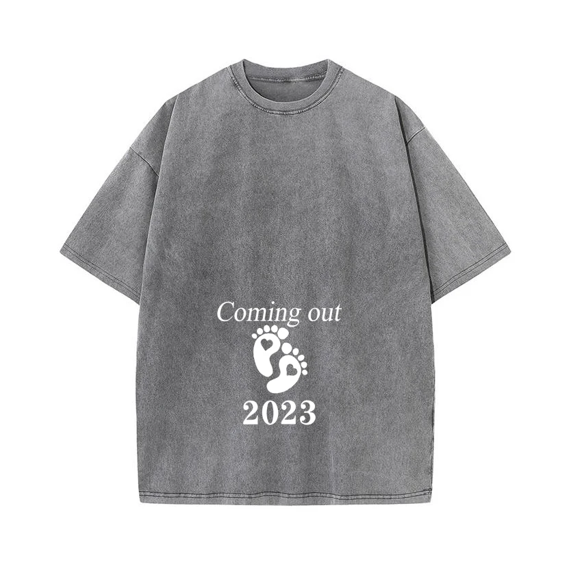 

Pregnancy Shirt Maternity Funny Cute Baby Print O-Neck Short Sleeve T-shirt Pregnant Tops Mom Clothes Washed Vintage Tshirt