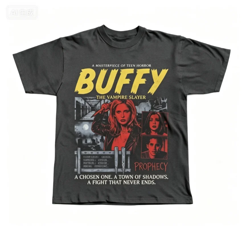 2026 new Retro Men's T-shirt - Classic 90s TV Show Patterned Casual Cotton Streetwear