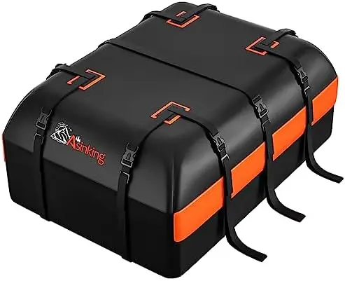 

Водонепроницаемая багажная сумка на крышу объемом 15 куб. футов - подходит для всех автомобилей, сверхпрочная ткань 840D с противоскользящим ковриком и замком