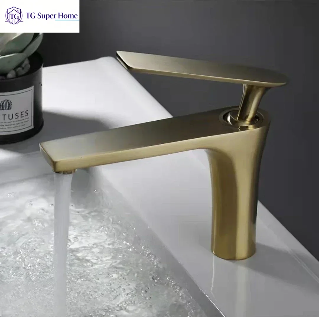 White Chrome Faucet Bathroom Sink Faucets Hot Cold Water Mixer Crane Deck Mounted Single Hole Bath Tap Black Gold Finished