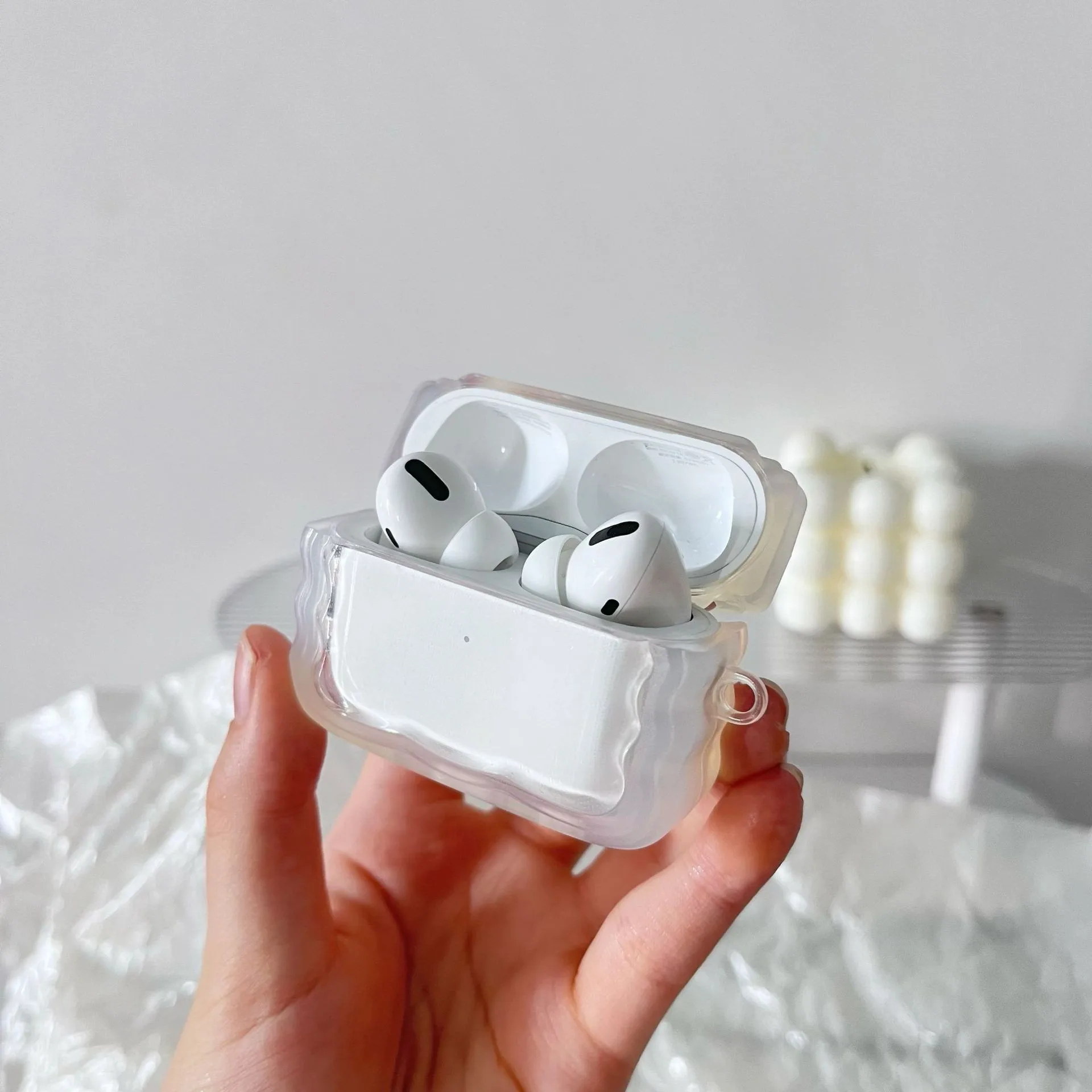Custodie trasparenti per AirPods Pro 2nd Bluetooth custodia protettiva per auricolari Wireless per Airpods 2 1 3 custodia morbida trasparente Wave Shell