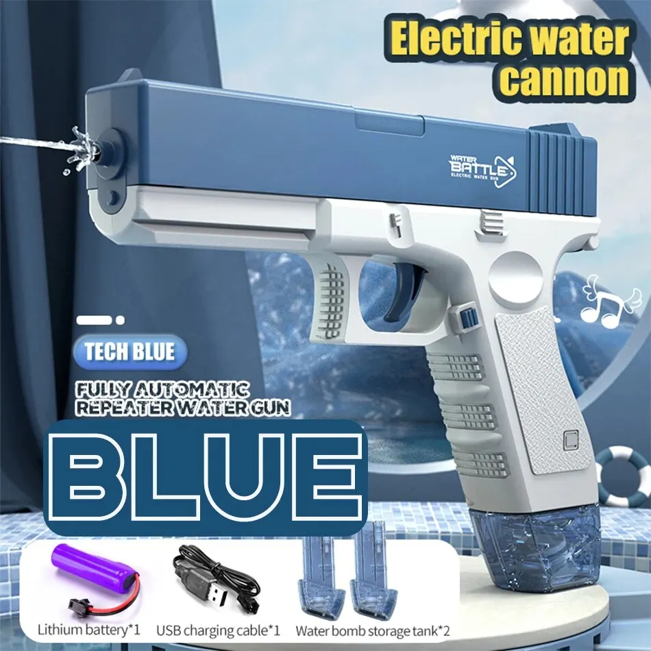 HUIQIBAO-pistola de agua eléctrica M1911 para adultos y niños, juguete de gran capacidad para disparar, juego de tiro, Playa y piscina