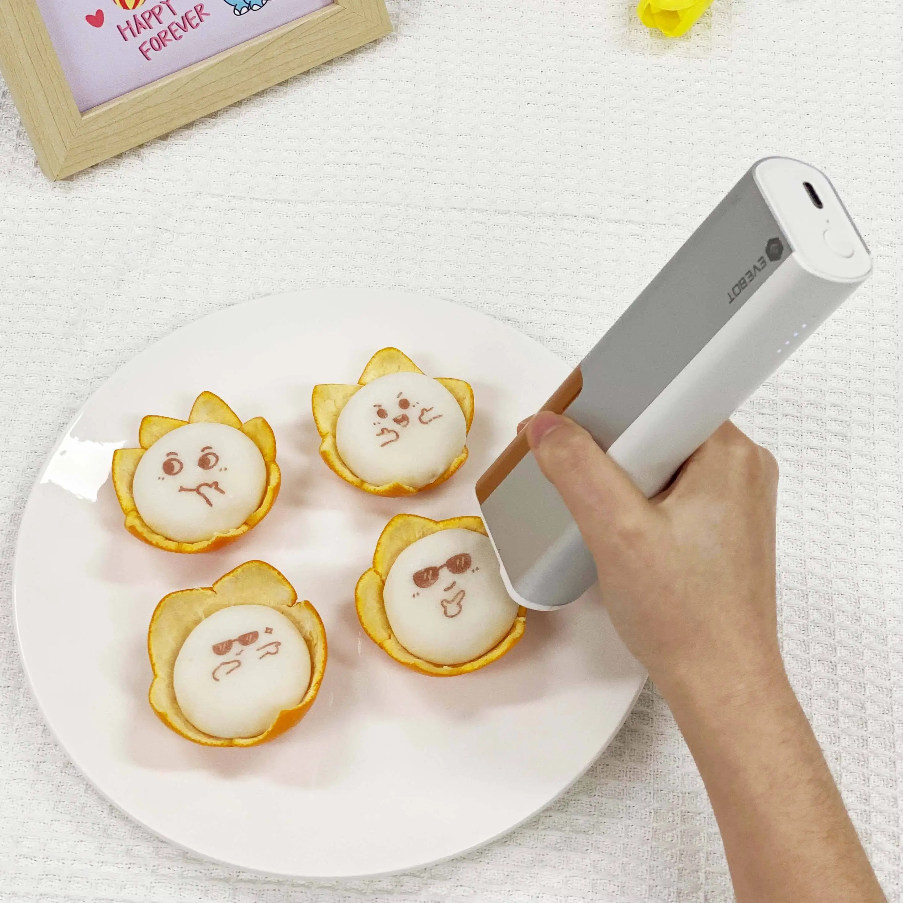Food-grade Portable Handheld Inkjet Printer Wi-Fi/USB Connectivity 300dpi Resolution 4ppm Print Speed for Coffee Macarons Cakes