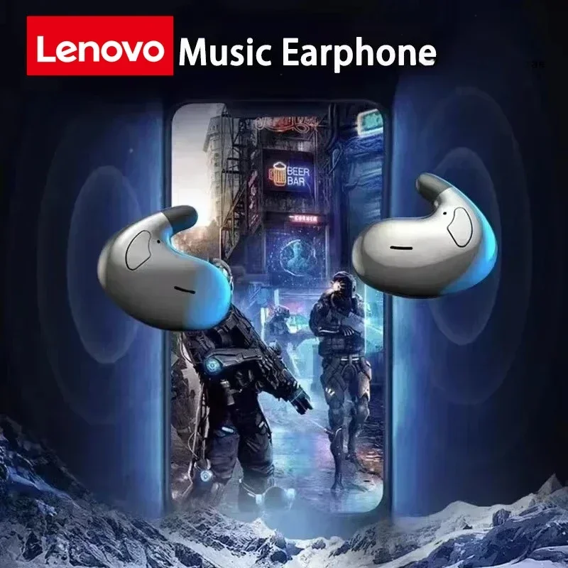 Lenovo Invisible Sleep Bluetooth 5.3 Earphones Mini Painless Call Noise Cancelling Thin Wireless Headphones for XIAOMI iPhone
