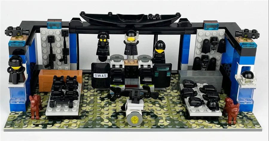 Boat and diving equipment base building block Set Snorkeling Gear Ocean Exploration Toys blocks for Adults Kids