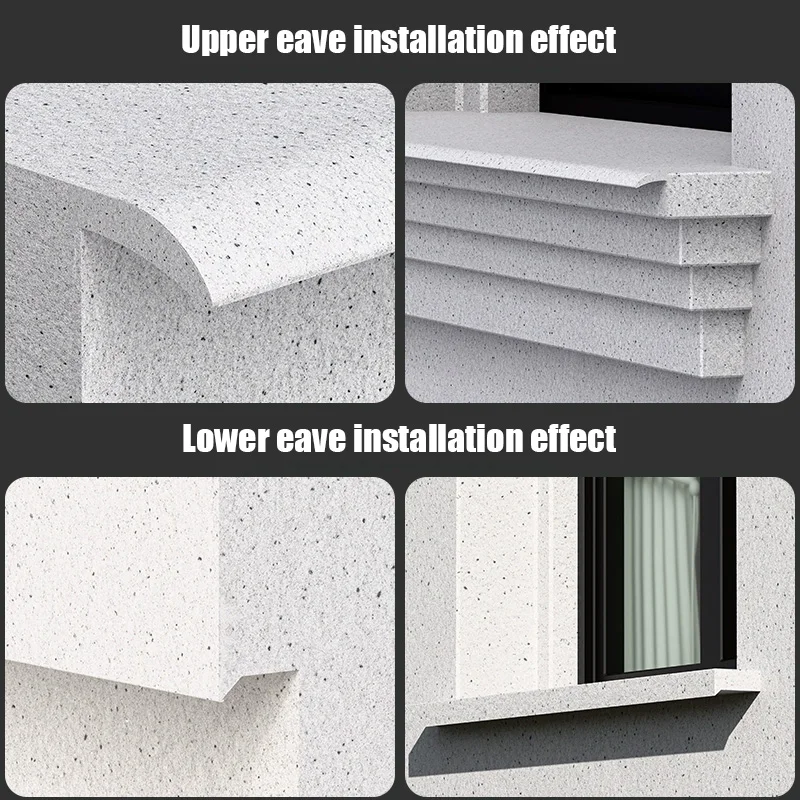 アルミ合金製雨どい、窓枠、軒樋、雨よけ、雨よけライン、建物の壁、雨よけ、屋根排水、縁取り
