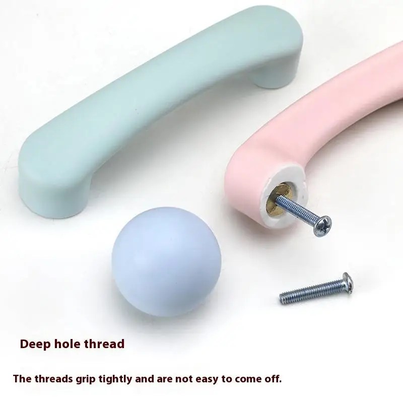 Nordic Style Ceramic Children Room Cabinet Handles Macaron Colorful Round Drawer Knobs And Pulls Children's Furniture Handles image 3