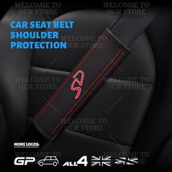 2pcs Car Interior ALL4 GP SD Emblem Seat Belt Cover Safety Belt Shoulder Protector Mats For Mini Cooper S Countryman Clubman JCW