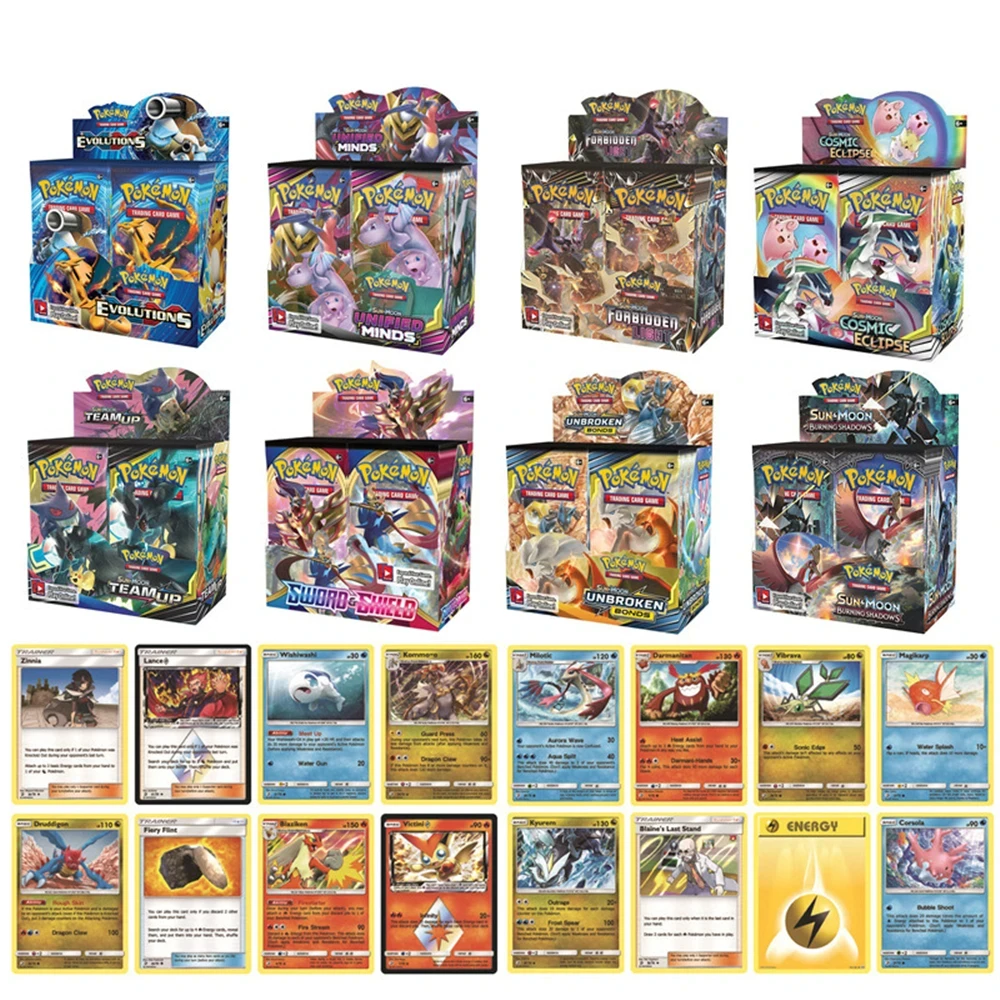 324Pcs/Box Pokemon Cards Evoling Skies English Vivid Voltage Vmax GX Series Booster Box Collection Trading Card Game Toys ﻿