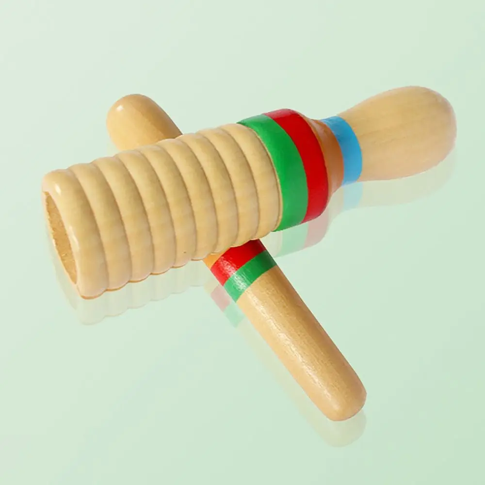 Solid Wood Thread Frog Drum Percussion Instruments Orff Instruments Single Ringing Drum Musical Toy Percussion Cylinder