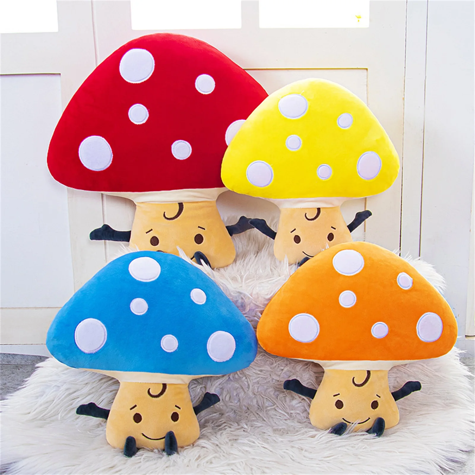 

New 35CM Plush Mushroom Throw Pillow Cute Soft Stuffed Dolls Toys For Home Office Ornaments Kids Toddlers Gift Hot Sale