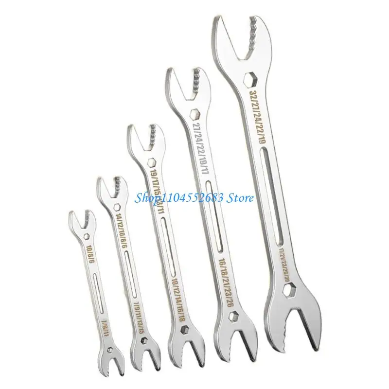 

Y6GD 5Pcs Mini Combination Wrench Set Open End Pocket Ratchet Wrenches for Household
