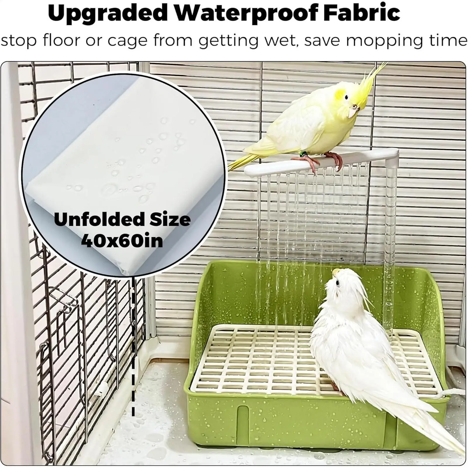 

Bird Shower Bath Automatic Circulating Bird Shower Fountain With Pump Spacious Design Parrot Bathing Container Pet Cage