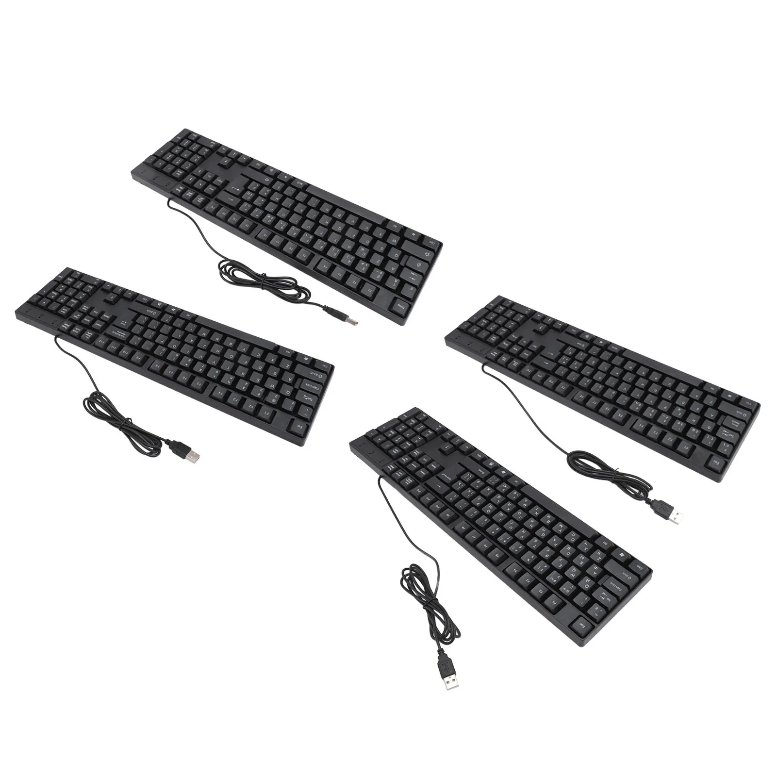 USB Wired Keyboard Ergonomic Design Minority Language Keyboard Widely Used Plug and Play 104 Keys 4.9ft Cable for Office