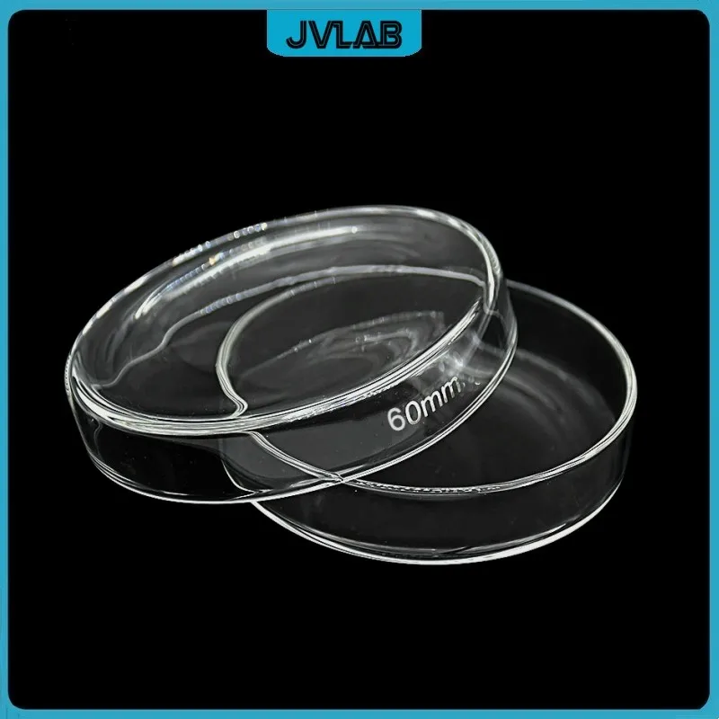 Glass Petri Dish 60 mm High Borosilicate Glass Thick Culture Dish Clear and Smooth Lab Glassware Resist High Temperature 10 / PK