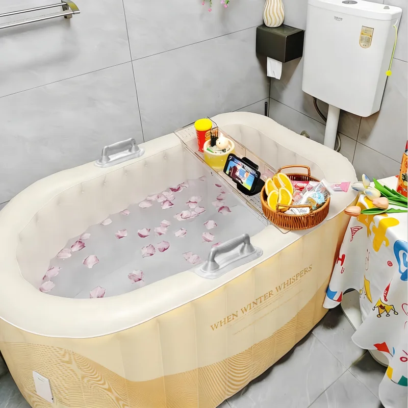 Inflatable Bathtub with Electric Pump - Portable PVC Cold Plunge & Hot Soaking Tub for Home, Recovery and Relaxation
