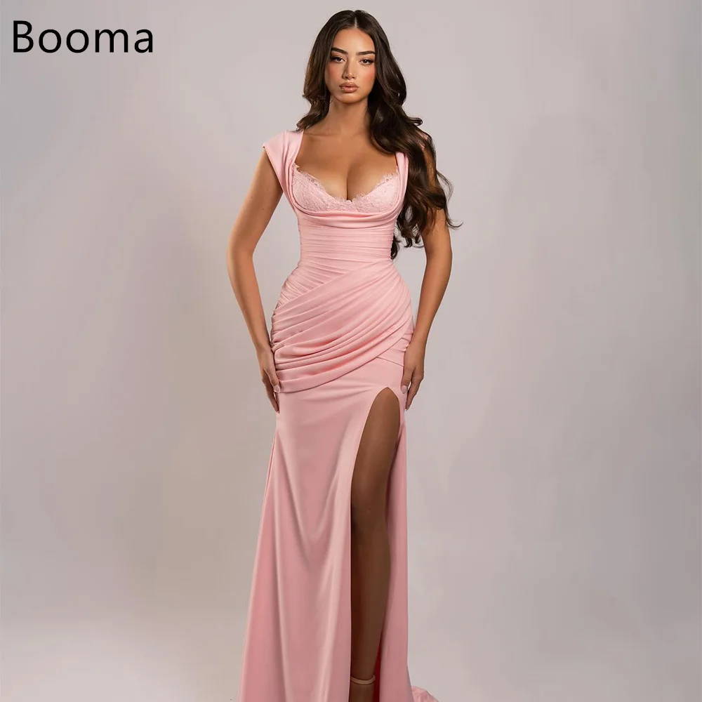 

Booma Mermaid Off The Shoulder Simple Prom Dresses Formal Gowns for Women Lace Side Split Pleat Evening Dress Customized 2025