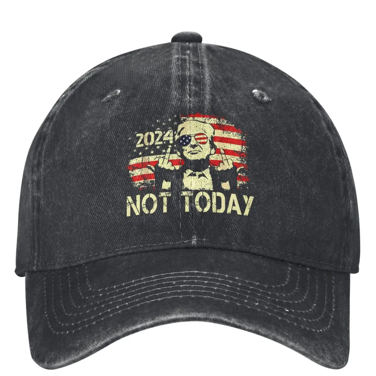 Not Today President Trump Shot Baseball Caps Outfit Classic Distressed Denim Trump President  Dad Hat Men Women Workouts Caps