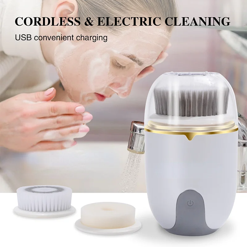 New Waterproof Electric Rotary Ultrasonic Cleanser 3-in-1 Cleanser 360-degree Rotary Deep Mini Cleanser Facial Skin Care