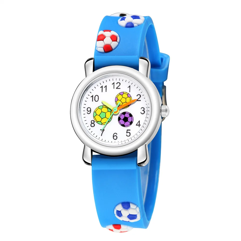 boys girls 3D football basketball dial sports wristwatch children quartz watch kids silicone clock