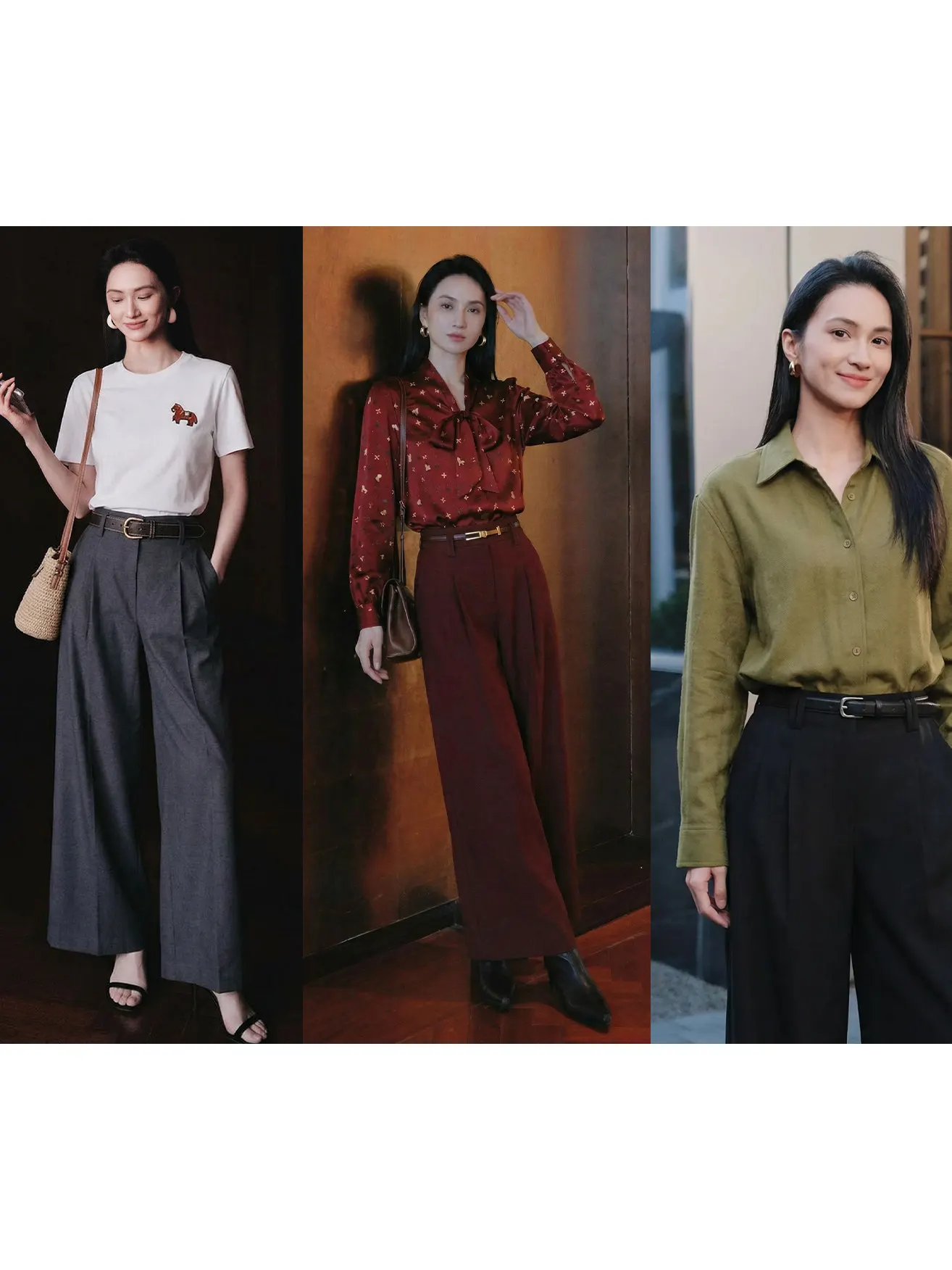 

High Waist Wide Leg Pants Slimming Lengthening High Inclusion PS God Pants All Match Tee Color Extra Fine Spin KZ262