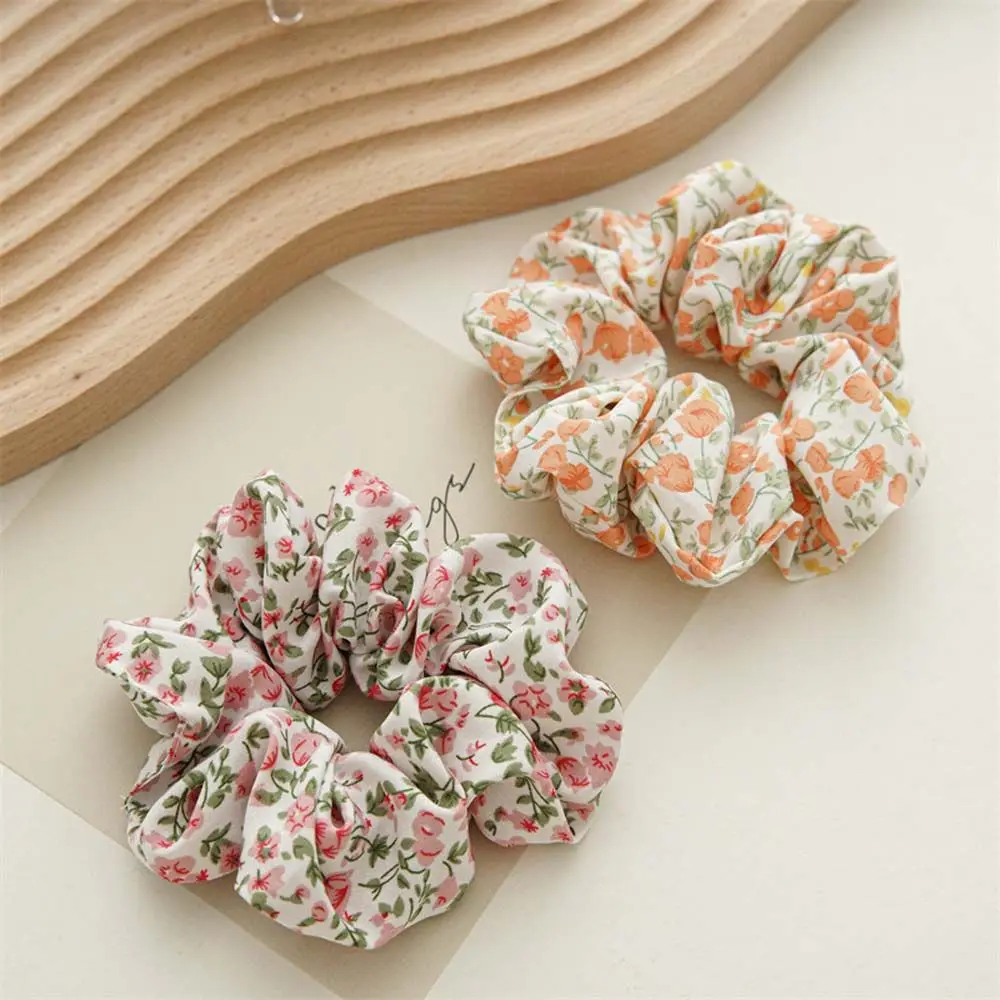 Large Intestine Girl Hair Ring Print Female Hair Accessories Floral Hair Scrunchies Korean Style Scrunchies Elastic Hair Rope