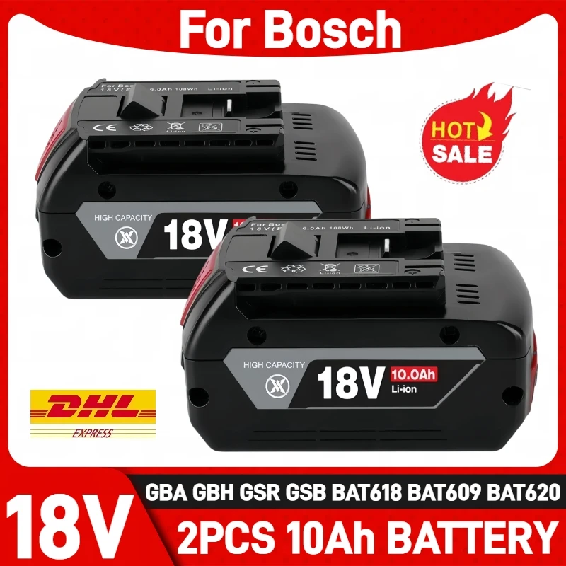 

100% Original 18V 12Ah Li-ion Battery, for Bosch 18V battery BAT609 BAT609G BAT618 BAT618G BAT614 Electric Drill with Charger
