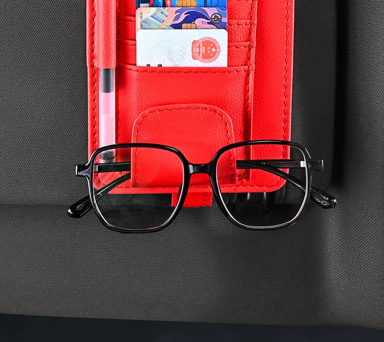 Auto-Sonnenblenden-Organizer Multifunktionaler Auto-Brillenhalter Karten-ID-Ticket-Clip Auto-Innenraum-Aufbewahrungstasche Neuer Nützlicher Auto-Zubehör – Detail 2