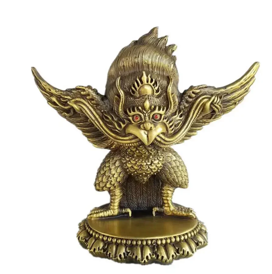 

Copper Statue Pure copper, golden wings, Dapeng Bird Ornament, leizhenzi statue, golden wings mascot, God Bird, Buddhist handic