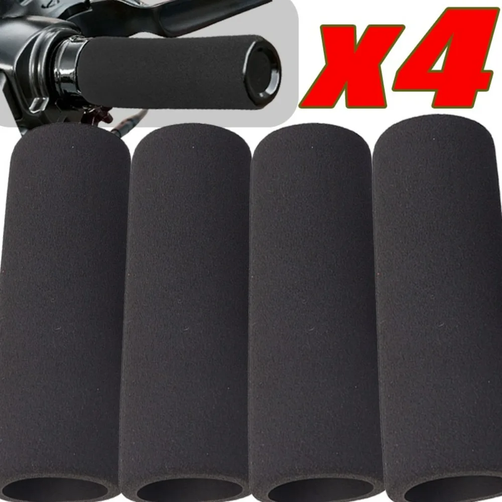 Motorcycle Handlebar Grips Cover Anti Slip ID. 30mm Black Vibration Absorbing Sponge Handle Sleeve for Yamaha Honda 3.17-3.68cm