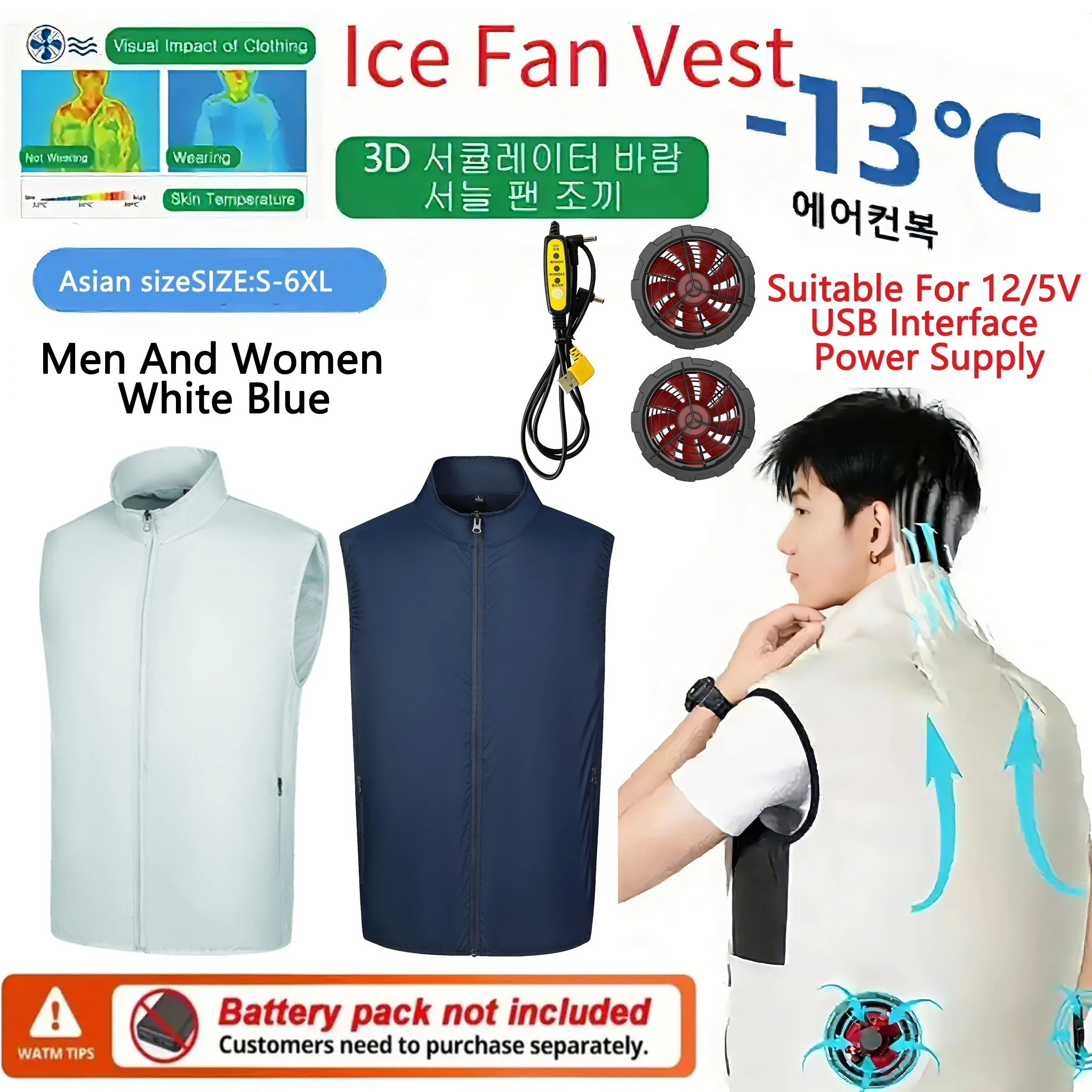 Summer-Cooling-Air-Conditioner-Vest-with-Fan-Sun-Protection-Thin-Workwear-for-Outdoor-Work,-Unisex-Cooling-Fan-Clothing