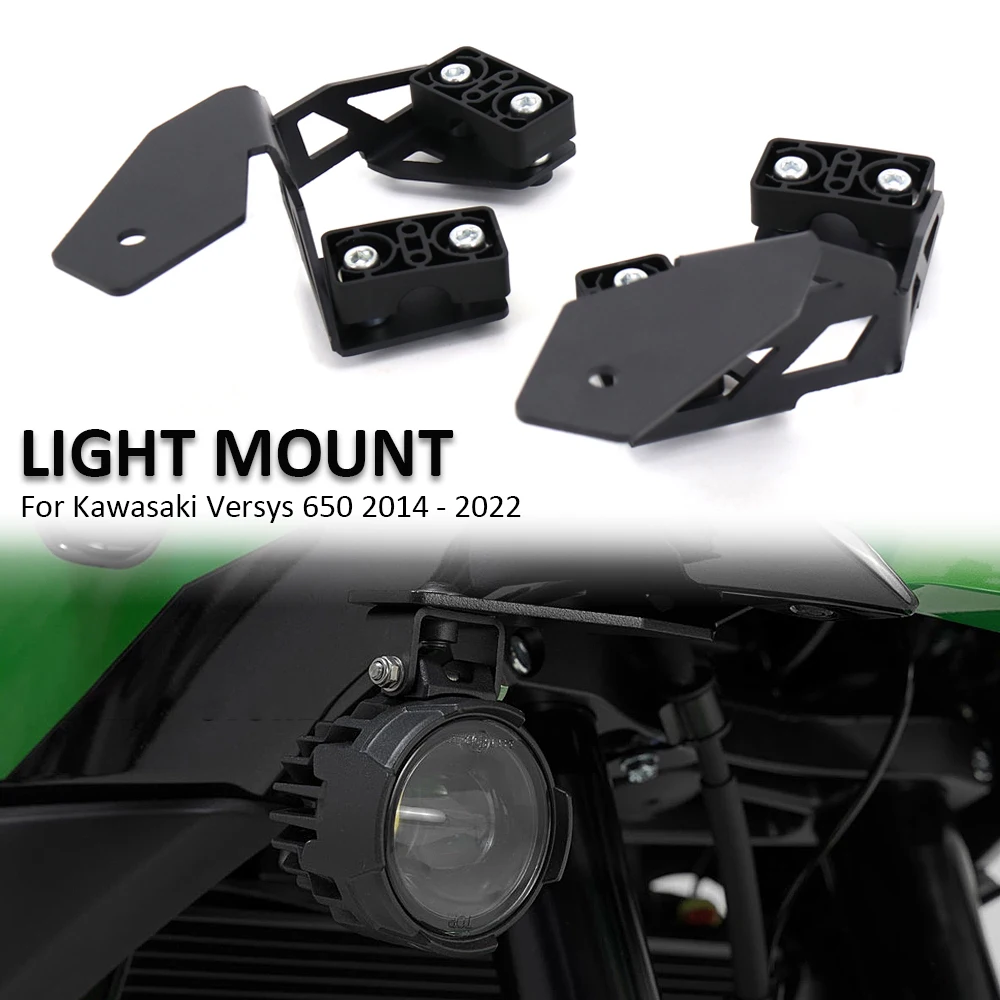 

New Motorcycle Accessories For Kawasaki Versys 650 VERSYS650 Fog lamp Spotlight Bracket Holder Spot Light Mount Kit 2014 - 2022