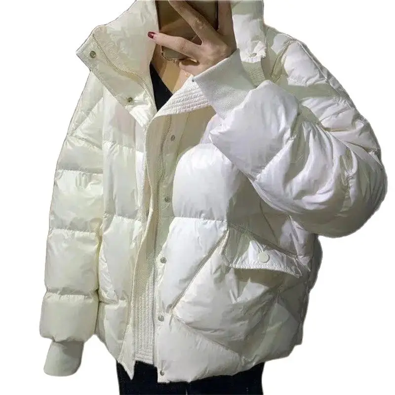 

Women's Short Down Padded Jacket Nice New Bright Korean Loose Down Cotton Jacket Thickened Bread Clothing Women's Parkas