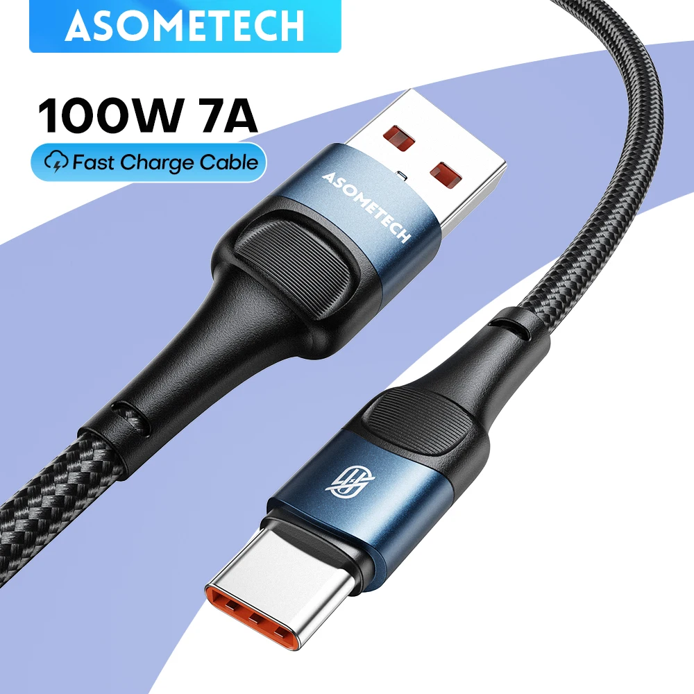 100W 7A Fast Charging Cable USB Type C For Huawei Honor USB C Quick Charge Data Cord Wire For Samsung Xiaomi Poco Redmi