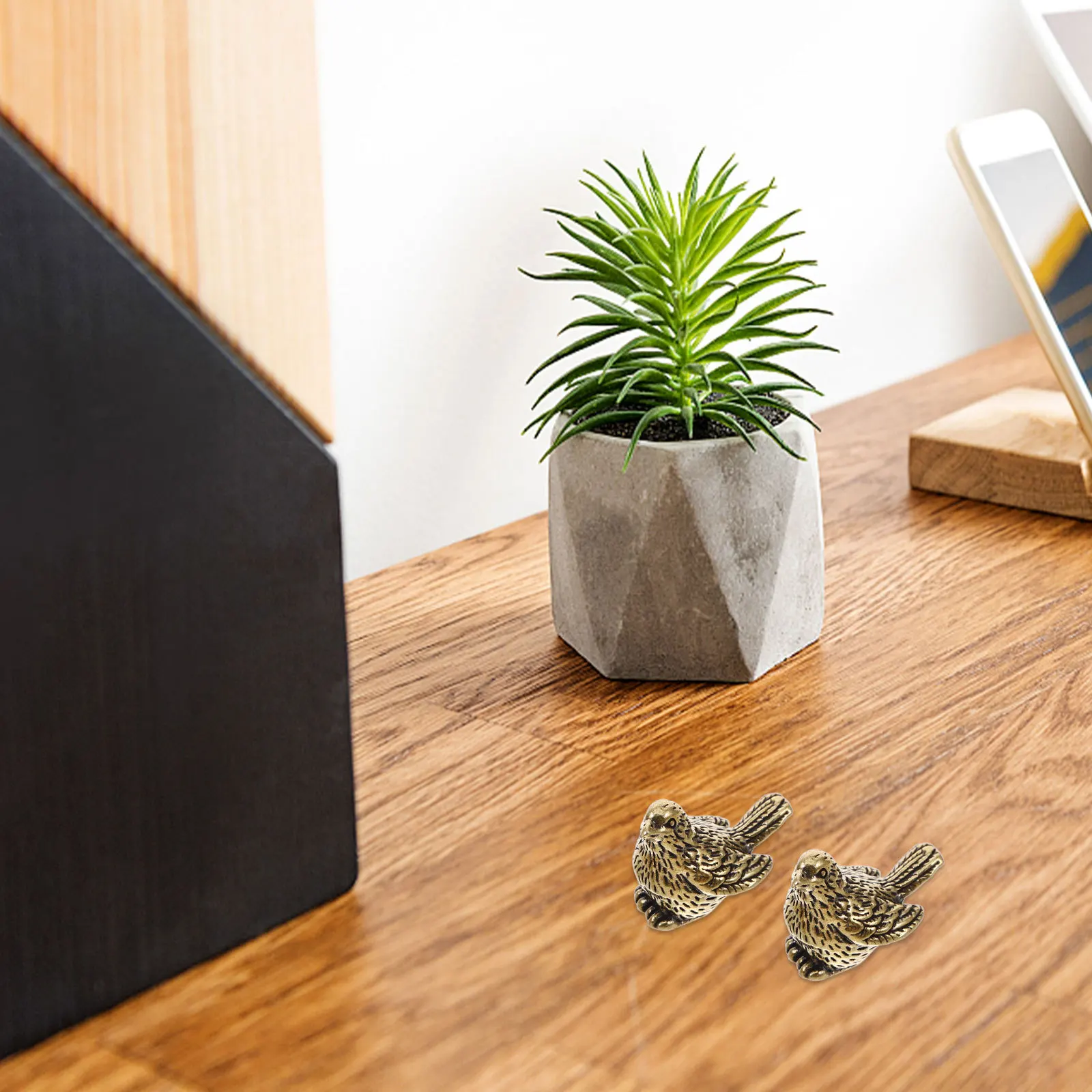 4 قطعة خمر الرجعية النحاس الطيور الصغيرة النحت عصفور مكتب زخرفة معدنية صغيرة الحيوان الشكل منضدية النحاس الديكور #6