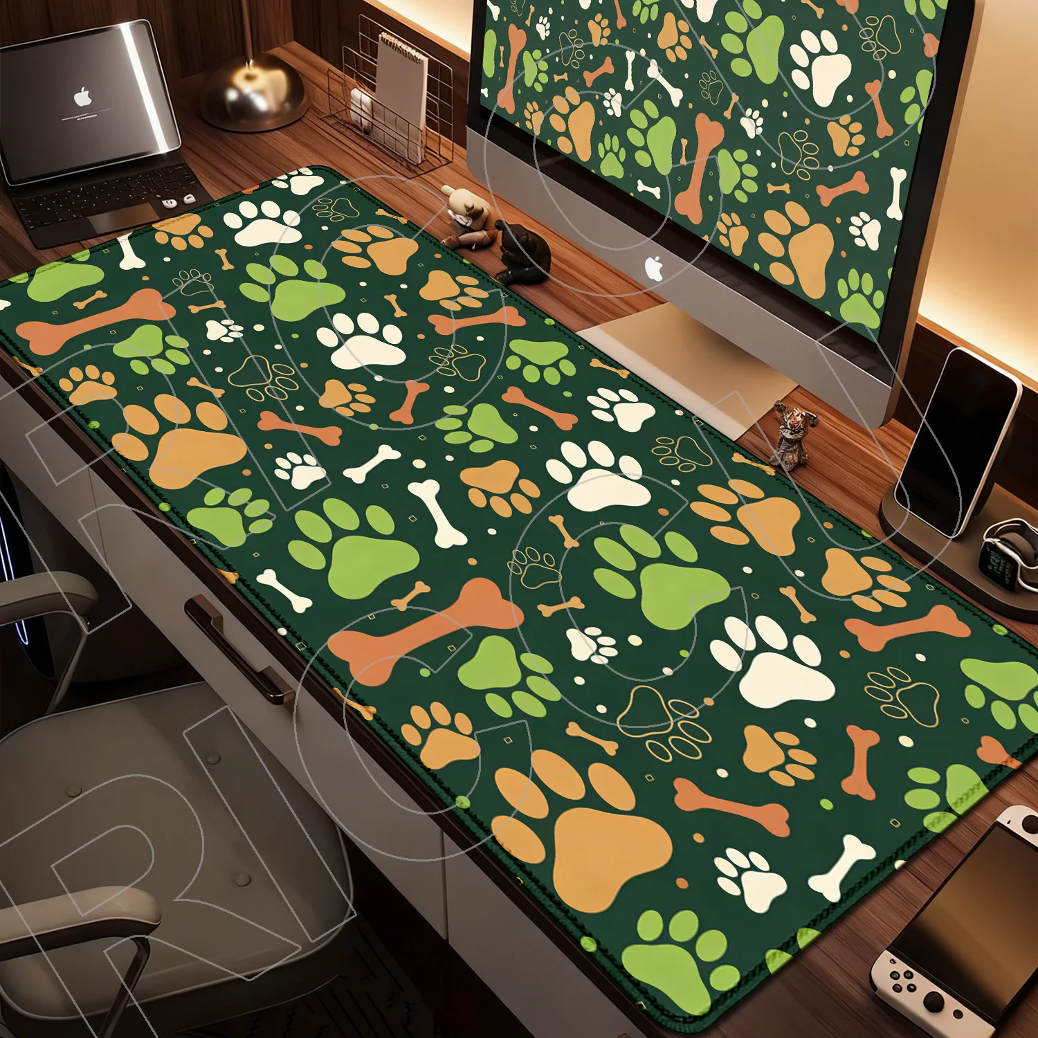 

XXL HD Printing Anime Dog Footprint Rubber Mouse Pad Laptop 900x400mm Desk Mat Kawaii Keyboard Rug Laptop Gamer Mousepad carpet