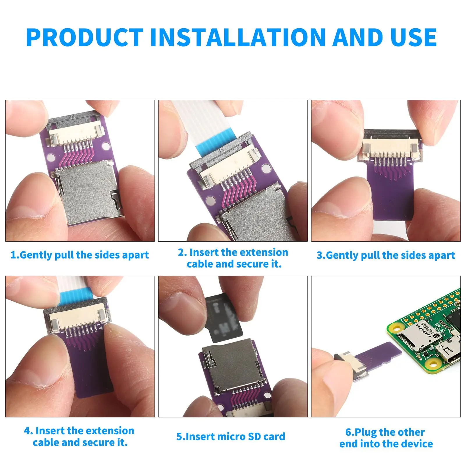 6/10/15/25/40CM TF To Micro SD Card Flex Extension Cable Extender Adapter Zip Extension Cable Memory Card Extender Cord Linker
