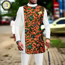 Costume africain pour hommes, ensemble Blazer et pantalon imprimé, simple boutonnage, 2 pièces, Dashiki, tenues Ankara, tenue de mariage, A2316019