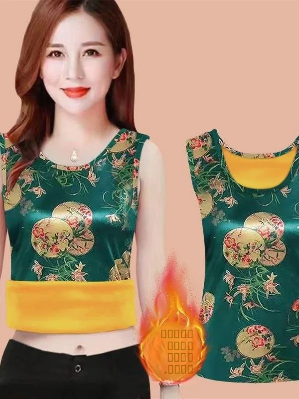 เสื้อกล้ามผู้หญิงเนื้อผ้านุ่มพิเศษแบบชิ้นเดียว ทรงกลม ใส่เป็นเสื้อซับในได้ อุ่นสบาย สไตล์ลำลอง ยืดหยุ่น เหมาะสำหรับฤดูใบไม้ร่วงและฤดูหนาว