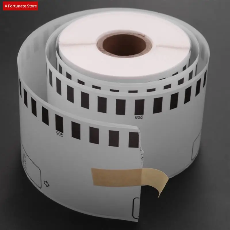 2 Roll Compatible For Brother DK22205 62Mm X 30.48M Continuous White Length Paper Tape Labels With Refillable Cartridge-A78G